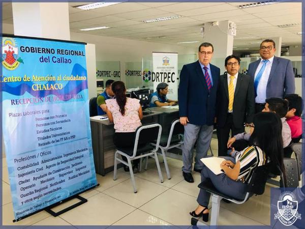 GOBIERNO REGIONAL DEL CALLAO INSTALA CENTRO DE ATENCIÓN AL CIUDADANO PARA RECIBIR HOJAS DE VIDA DE CHALACOSImagen del título: 